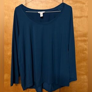 Athleta Teal Long Sleeve Women's Athletic Soft Top